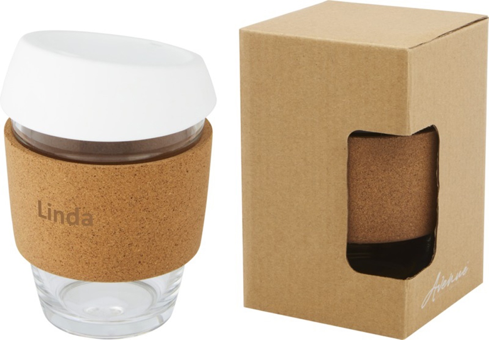 Lidan Кружка из объемом 360 мл с пробковым держателем и силиконовой крышкой, белый — изображение 8