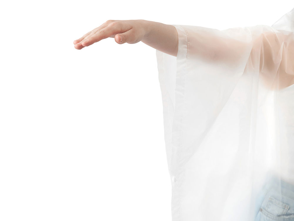 Пончо Hawaii c чехлом унисекс, белый — изображение 7