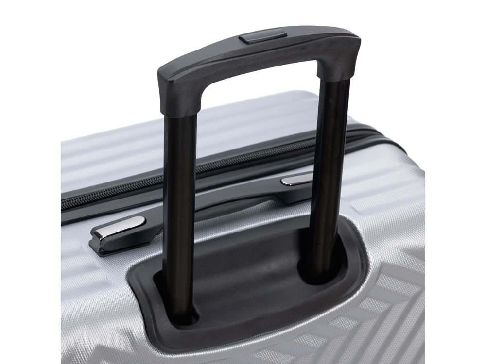 Чемодан TORBER Lama, серебристый, ABS-пластик, 49 х 29,5 х 77 см, 92 л — изображение 5