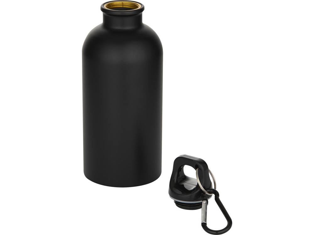 Oregon одностенная бутылка для воды с карабином, изготовленная из нержавеющей стали, сертифицированной по стандарту RCS, объемом 400 мл - Черный — изображение 3