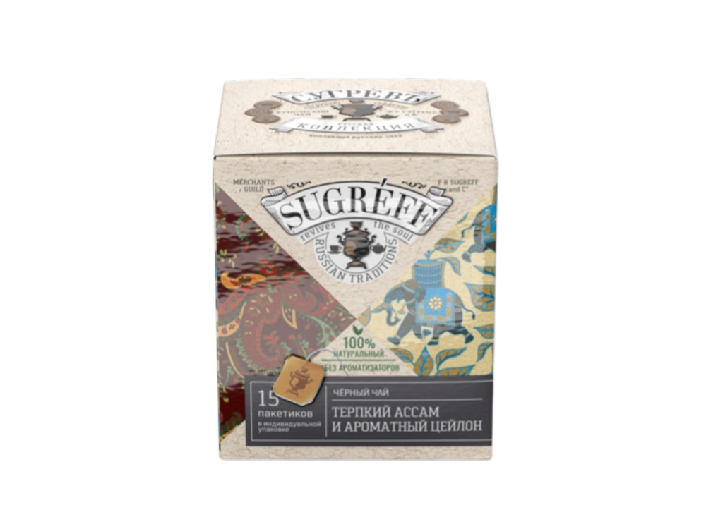 Черный чай Терпкий Ассам и ароматный Цейлон в индивидуальном саше конверте, 15 пакетиков — изображение 2