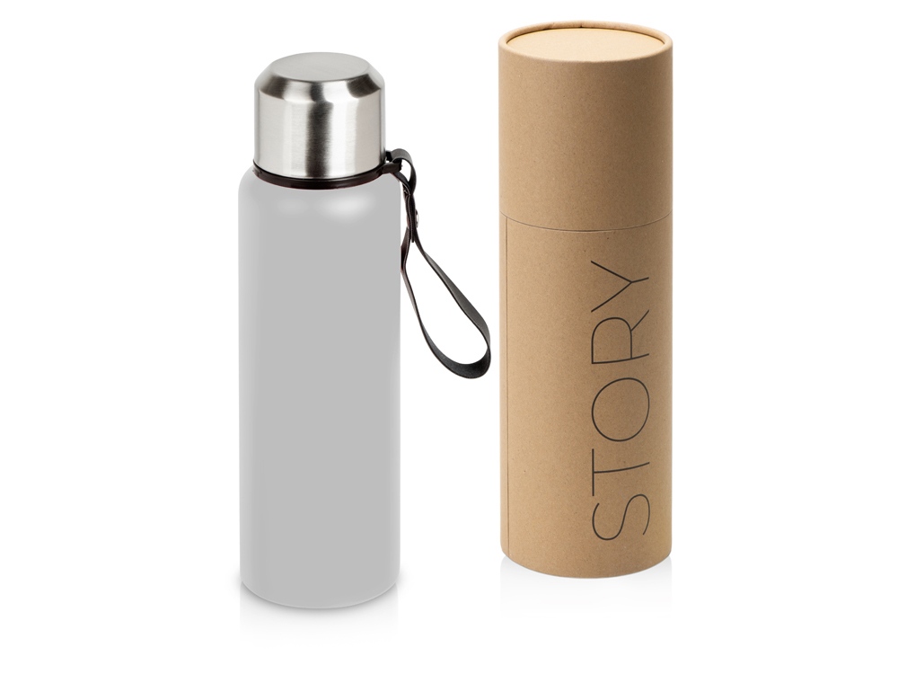 Вакуумный термос Story, тубус, средне-серый