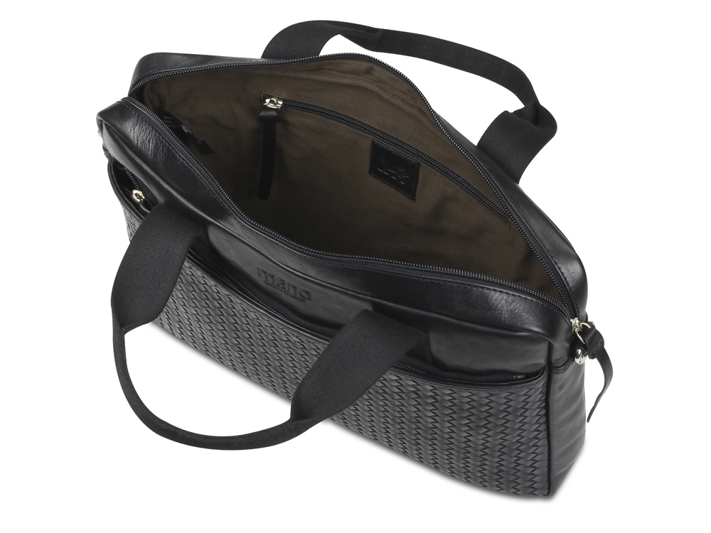 Сумка Mano Don Luca, натуральная кожа в черном цвете, 37 х 27 х 6 см — изображение 5