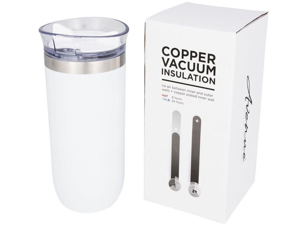 Вакуумная герметичная термокружка Twist, белый