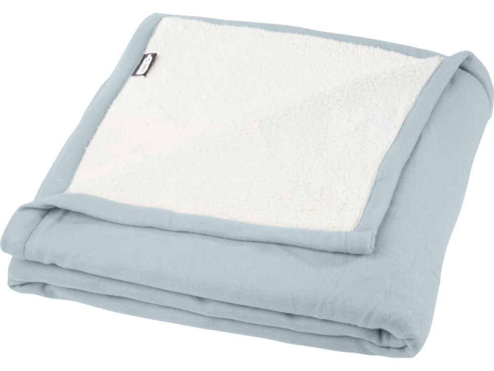 Плед Marigold из флиса из вторичного ПЭТ и искусственного меха, серый/белый — изображение 5