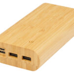 Портативное зарядное устройство Tulda из бамбука, 20 000 мАч, натуральный