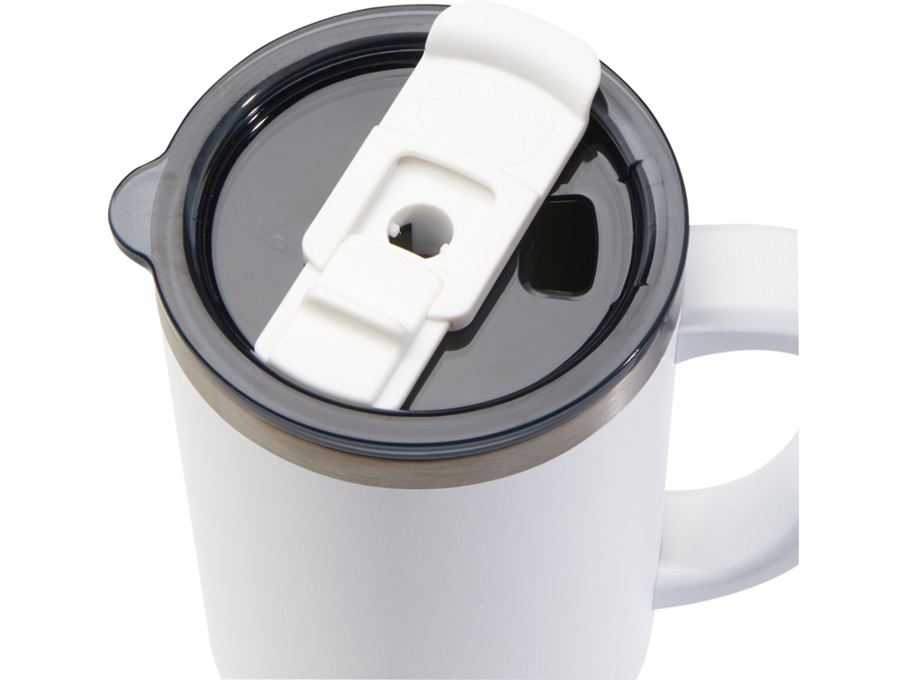 Sydney медная кружка с двойными стенками, сертифицированная согласно RCS, с вакуумной изоляцией и соломинкой, 1200 мл - Белый — изображение 5