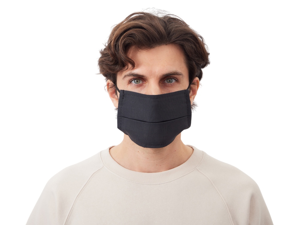 Маска для лица многоразовая из хлопка, черный — изображение 2