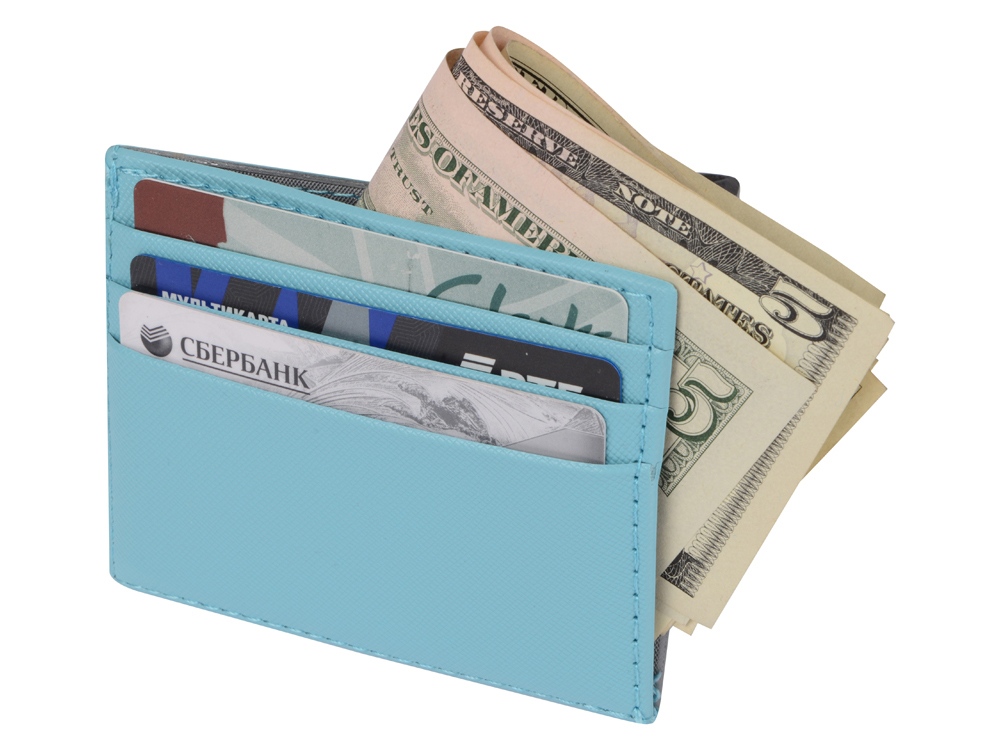 Чехол для карточек и купюр Weekend из ПВХ, голубой — изображение 2