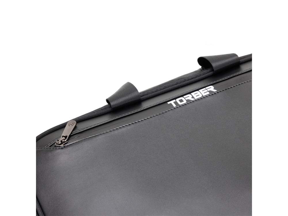 Сумка для ноутбука TORBER VOYAGE 15.6'', черный, нейлон/микрофибра, 43 х 5 х 29 см, 6л — изображение 7