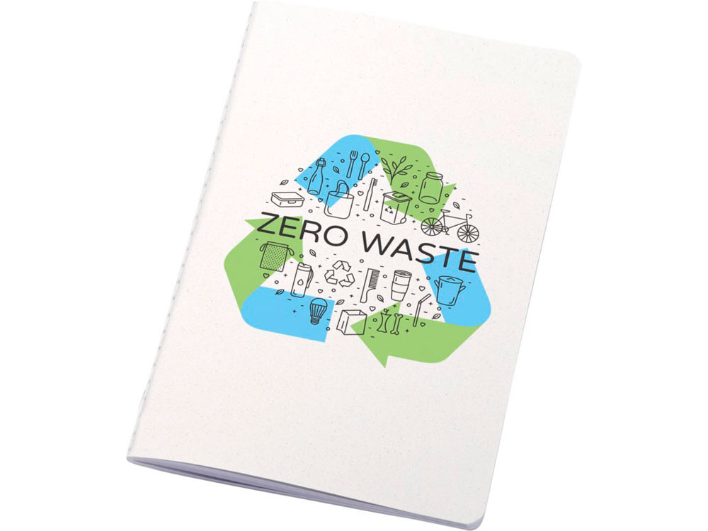 Блокнот Fabia с переплетом, изготовленный из рубленой бумаги, белый — изображение 7