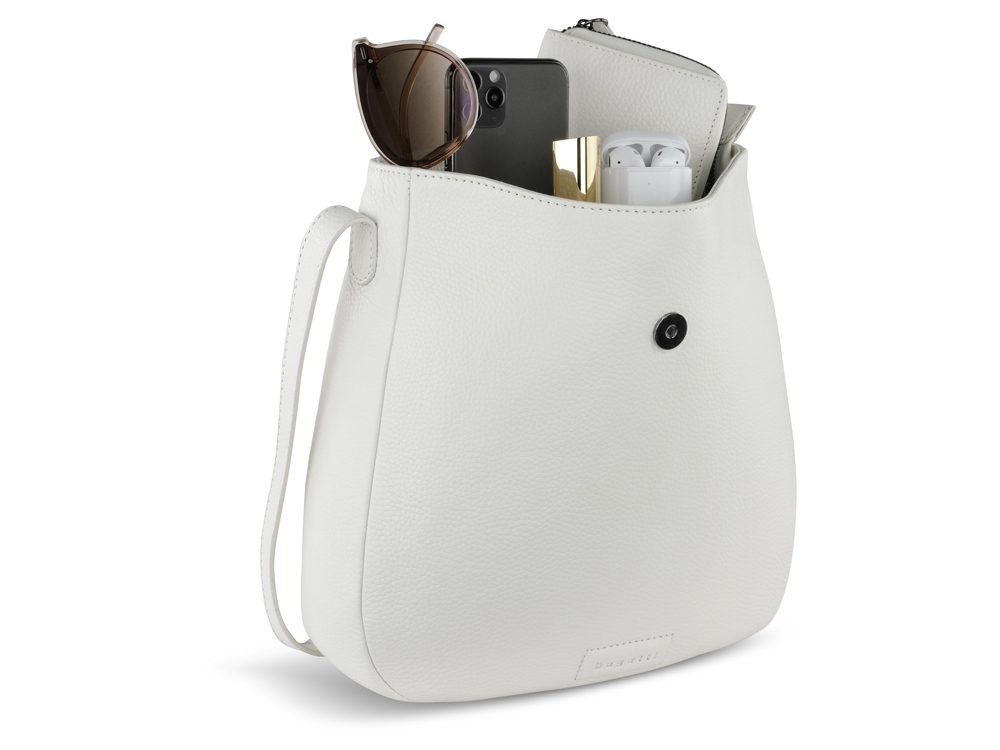 Сумка женская BUGATTI Elsa, белая, воловья кожа/полиэстер, 29х8х27 см — изображение 10