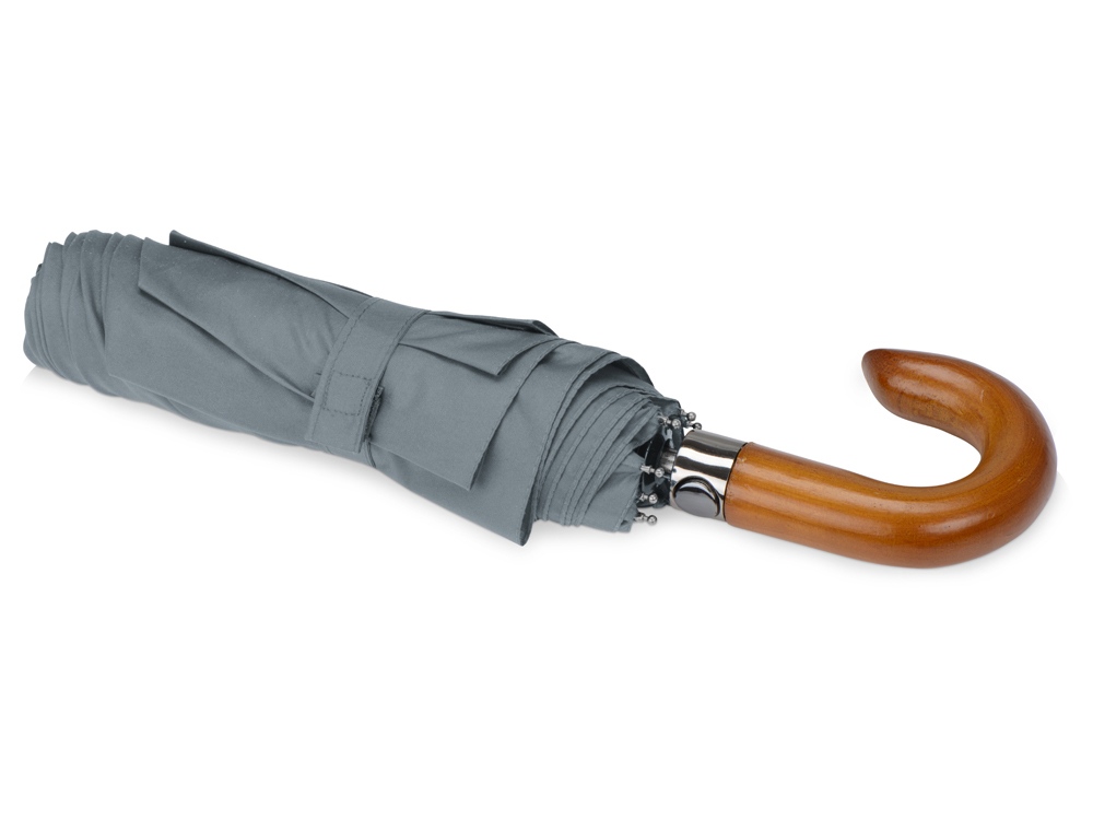 Зонт складной Cary, полуавтоматический, 3 сложения, с чехлом, серый — изображение 4