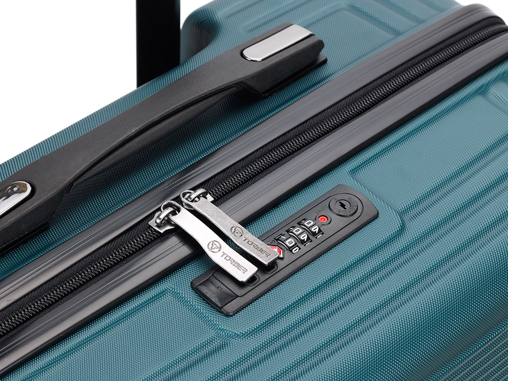 Чемодан TORBER Onego, зелёный, ABS-пластик, 69,5 х 46 х 26 см, 69 л — изображение 8