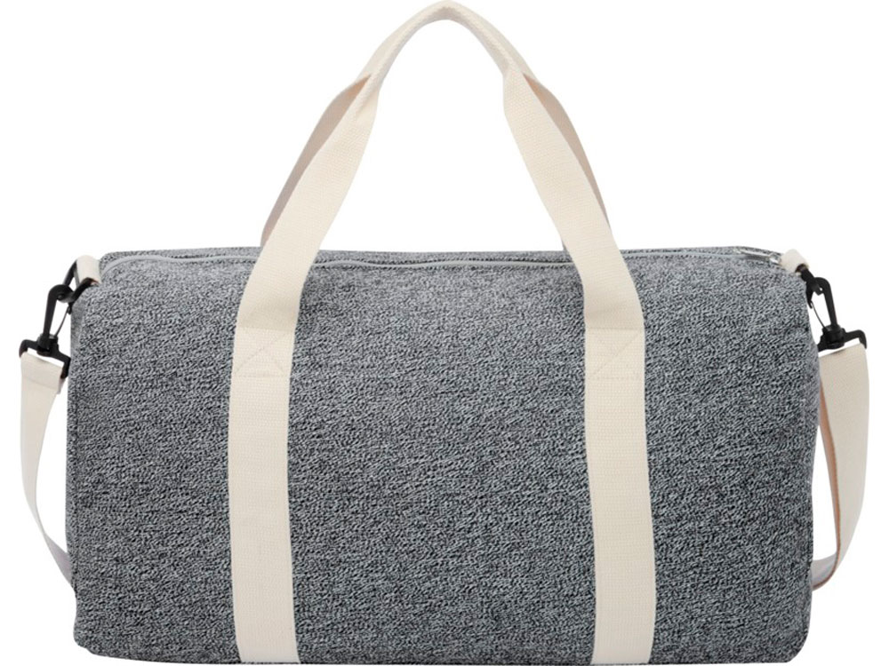 Спортивная сумка из переработанного хлопка и полиэстера плотностью 210 г/м2 Pheebs, черный/натуральный — изображение 2