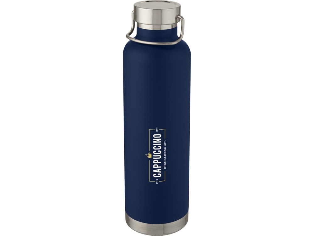 Thor, медная спортивная бутылка объемом 1 л с вакуумной изоляцией, синий — изображение 4