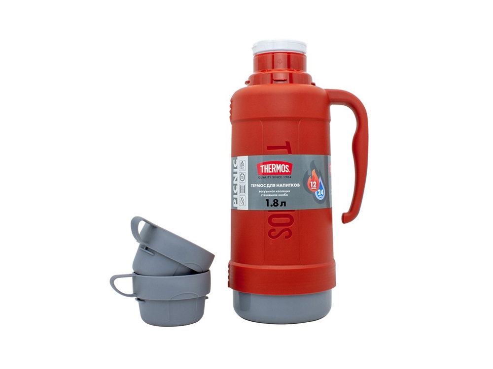 Термос со стеклянной колбой тм THERMOS PICNIC 40 Series Red 1,0L — изображение 7