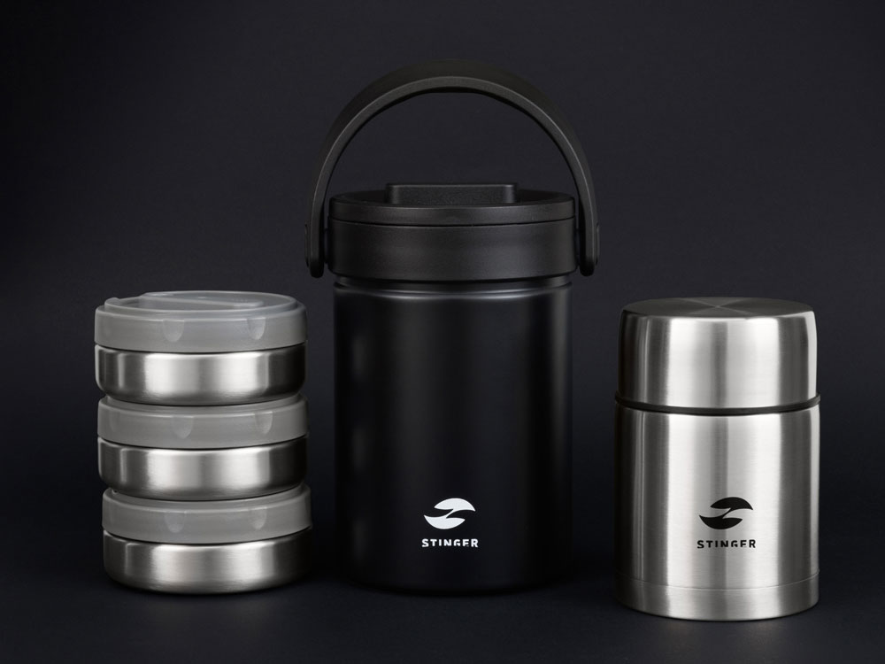 Термос ланч-бокс Stinger, 0,7 л, широкий, нержавеющая сталь, серебристый, 10,8 x 10,8 x 15,9 см — изображение 4