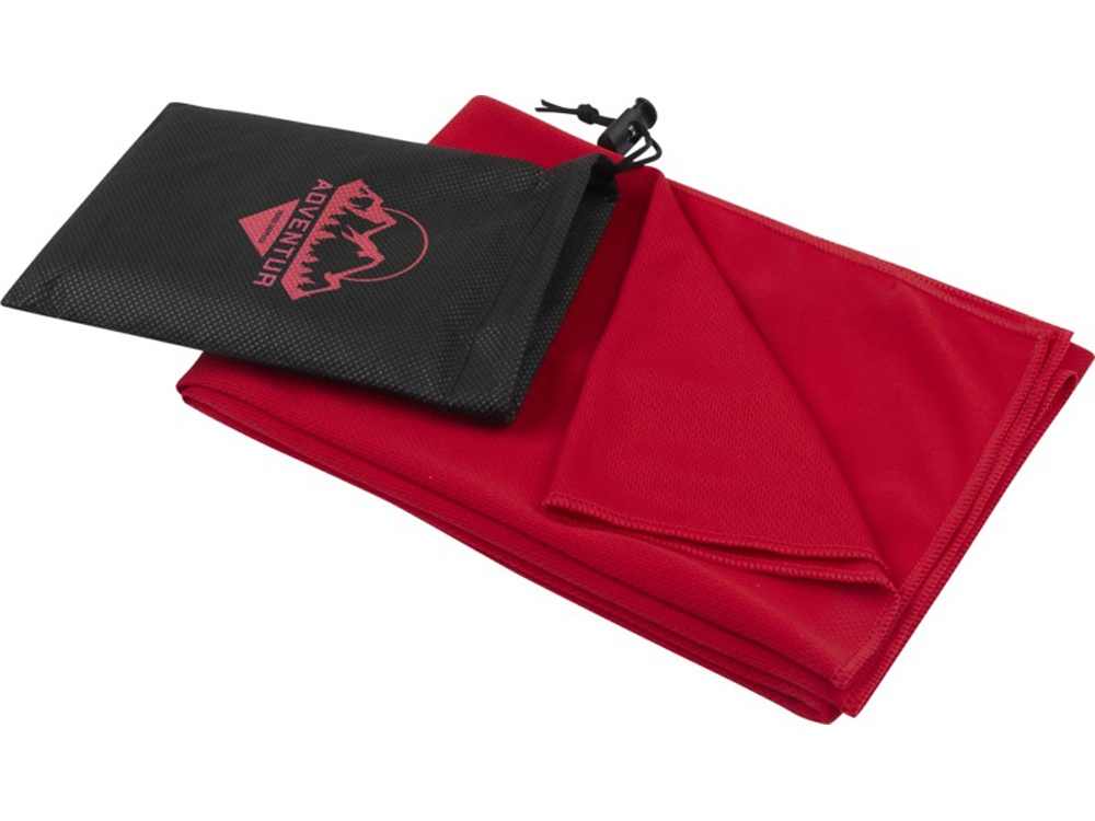 Lucas спортивное полотенце из переработанного полиэстера 50х100 см - Красный — изображение 6