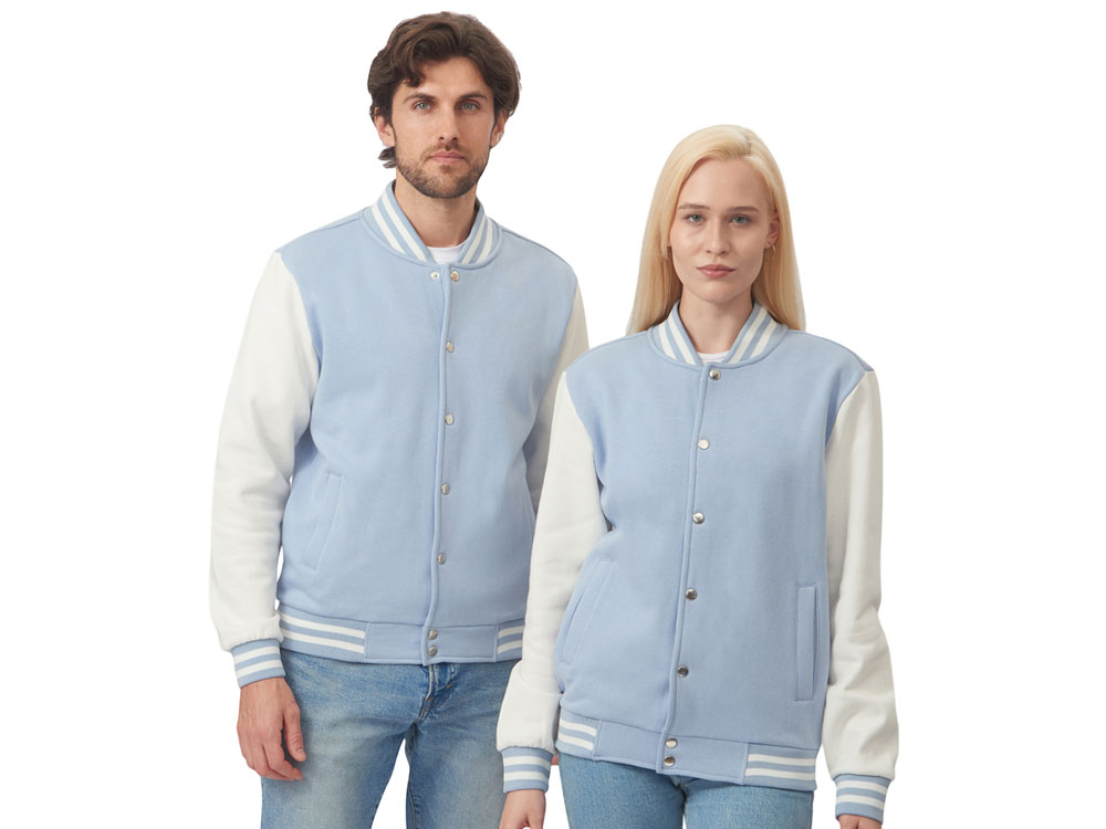 Бомбер Oxford, небесно-голубой/молочный, унисекс