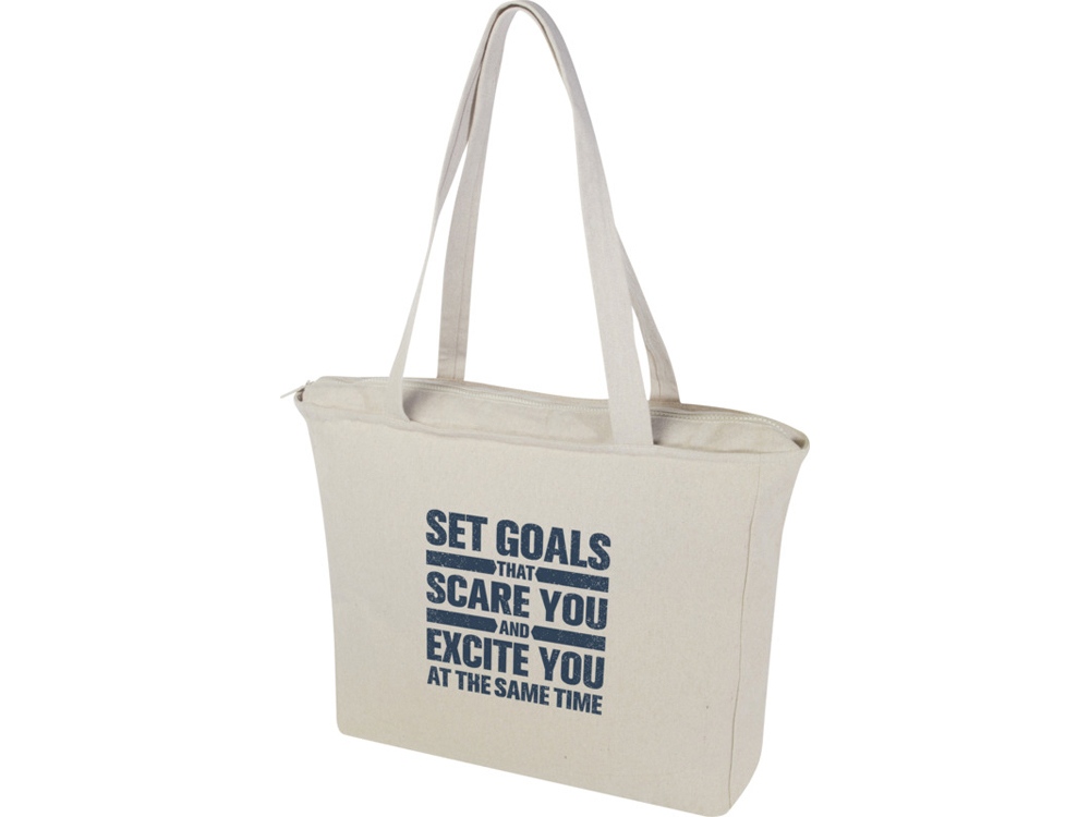 Weekender эко-сумка из переработанного материала Aware™ плотностью 500 г/м² - Бежевый — изображение 6