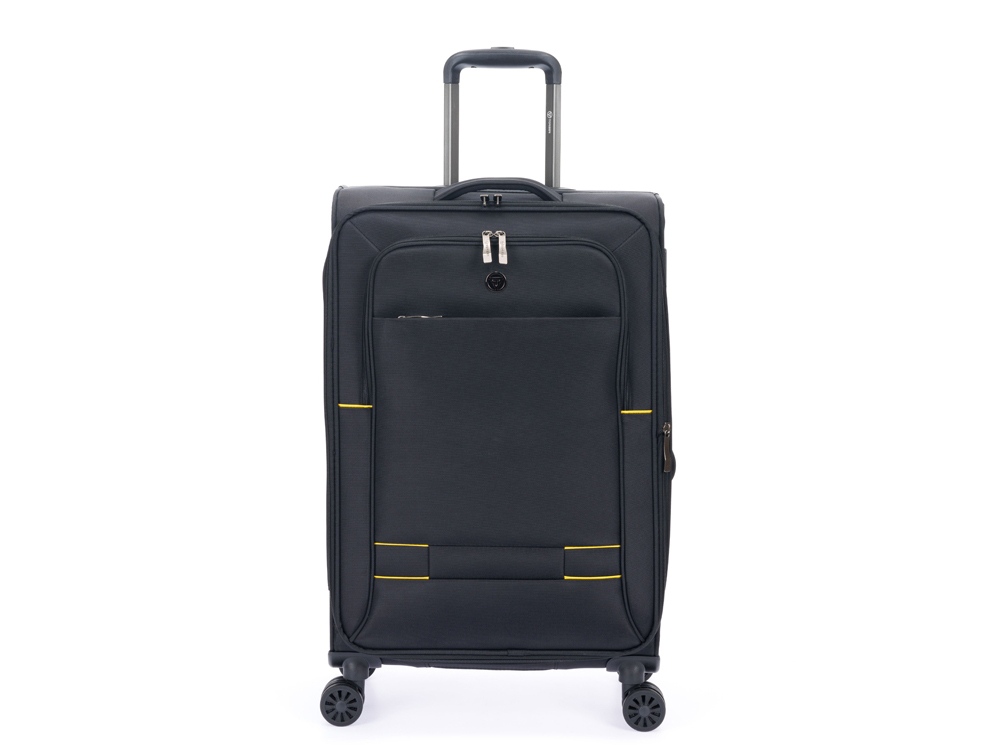 Чемодан TORBER Brosno, чёрный, нейлон 600D, 43,5 х 19 х 68 см, 56 л — изображение 3