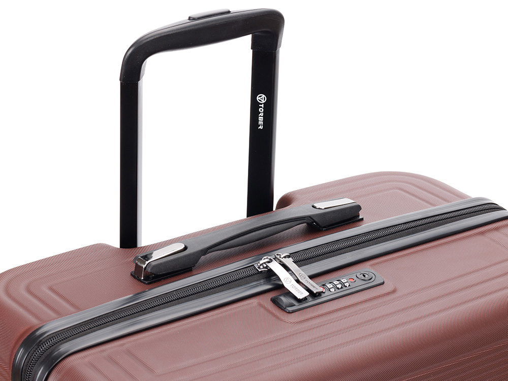 Чемодан TORBER Onego, бордовый, ABS-пластик, 69,5 х 46 х 26 см, 69 л — изображение 7