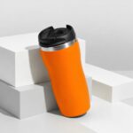 Термокружка Double wall mug C1, soft touch, 350 мл, оранжевый