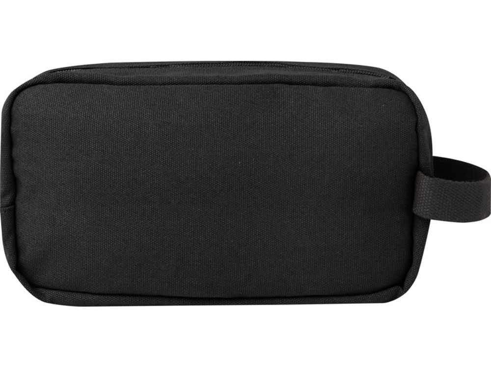 Косметичка Joey из холста, переработанного по стандарту GRS, объемом 3,5 л, сплошной черный — изображение 3
