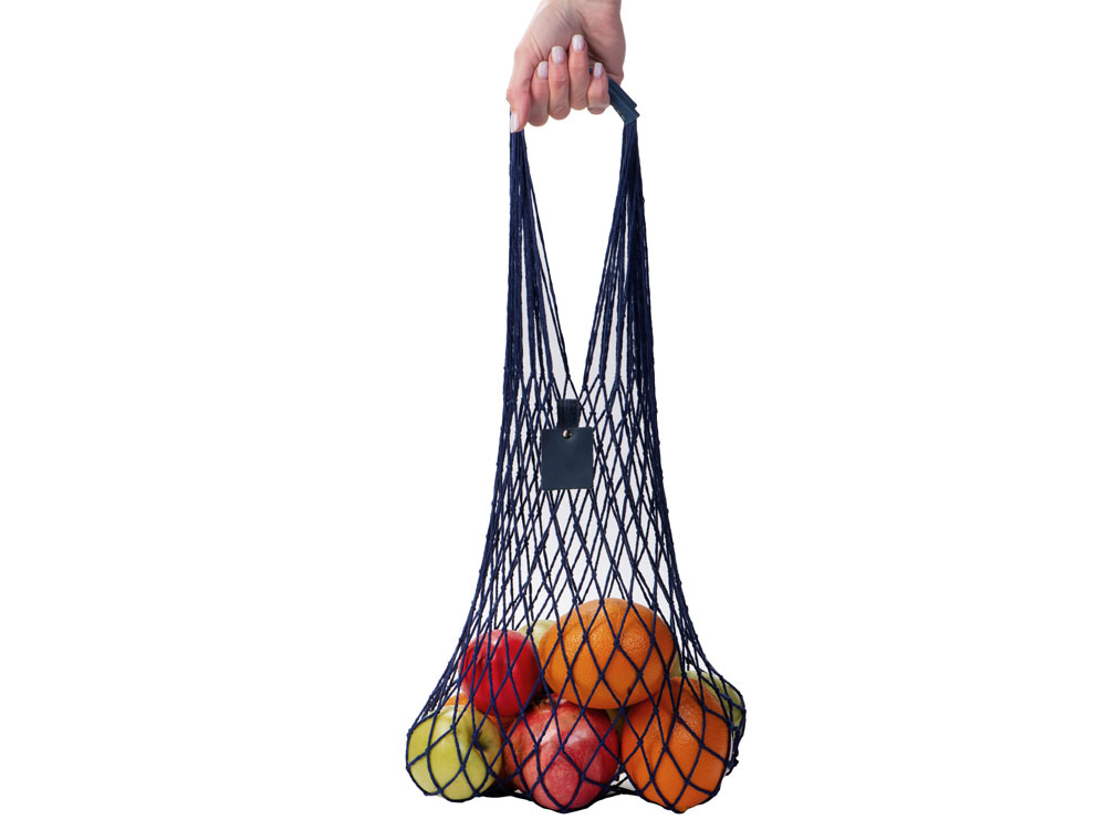 Авоська Dream L наплечная 25 литров с кожаными ручками, темно-синий — изображение 4