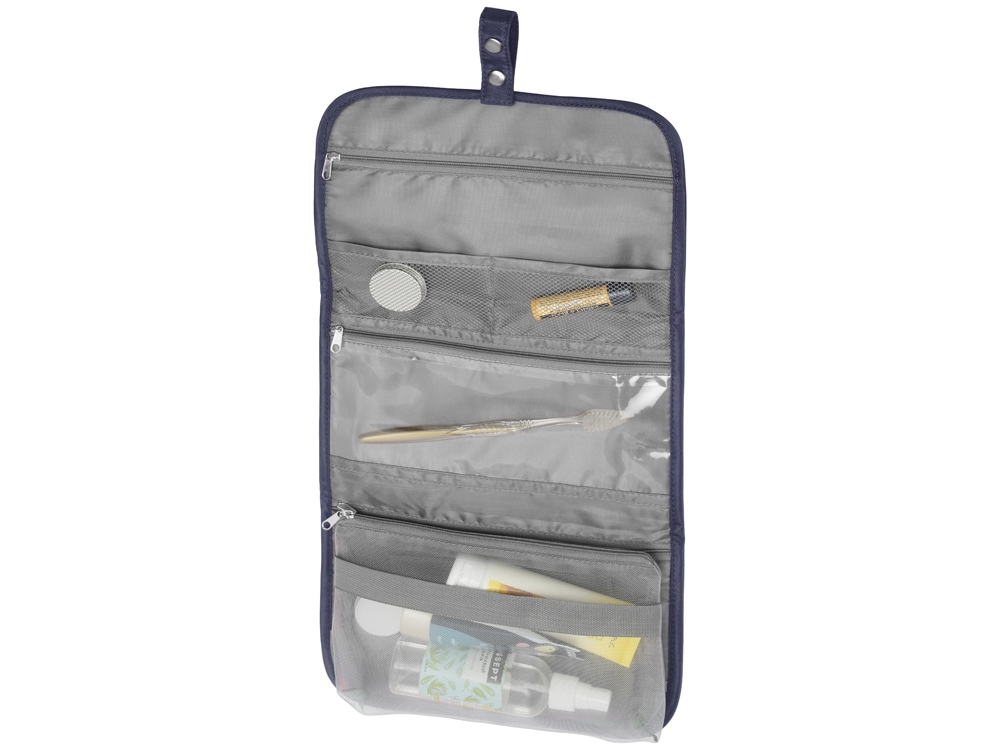 Несессер для путешествий со съемной косметичкой Flat, темно-синий — изображение 2