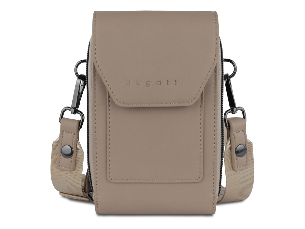 Сумка наплечная BUGATTI Almata, песочная, полиуретан, 11х4х19 см — изображение 2
