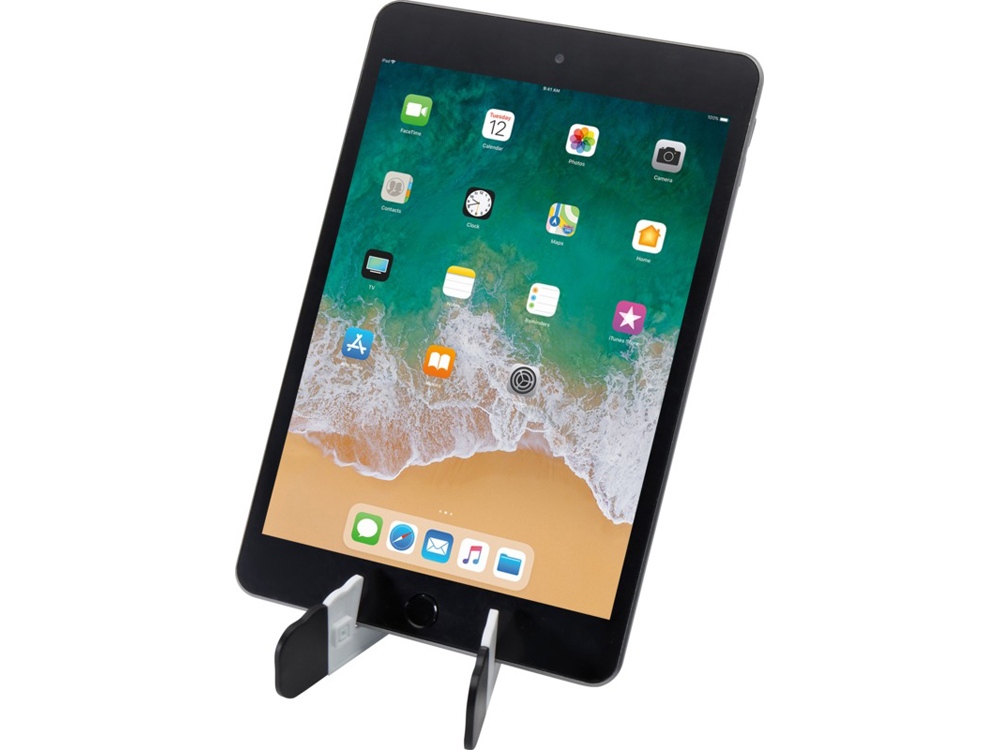 Buna складная подставка для планшета и телефона из переработанной пластмассы, белый — изображение 4