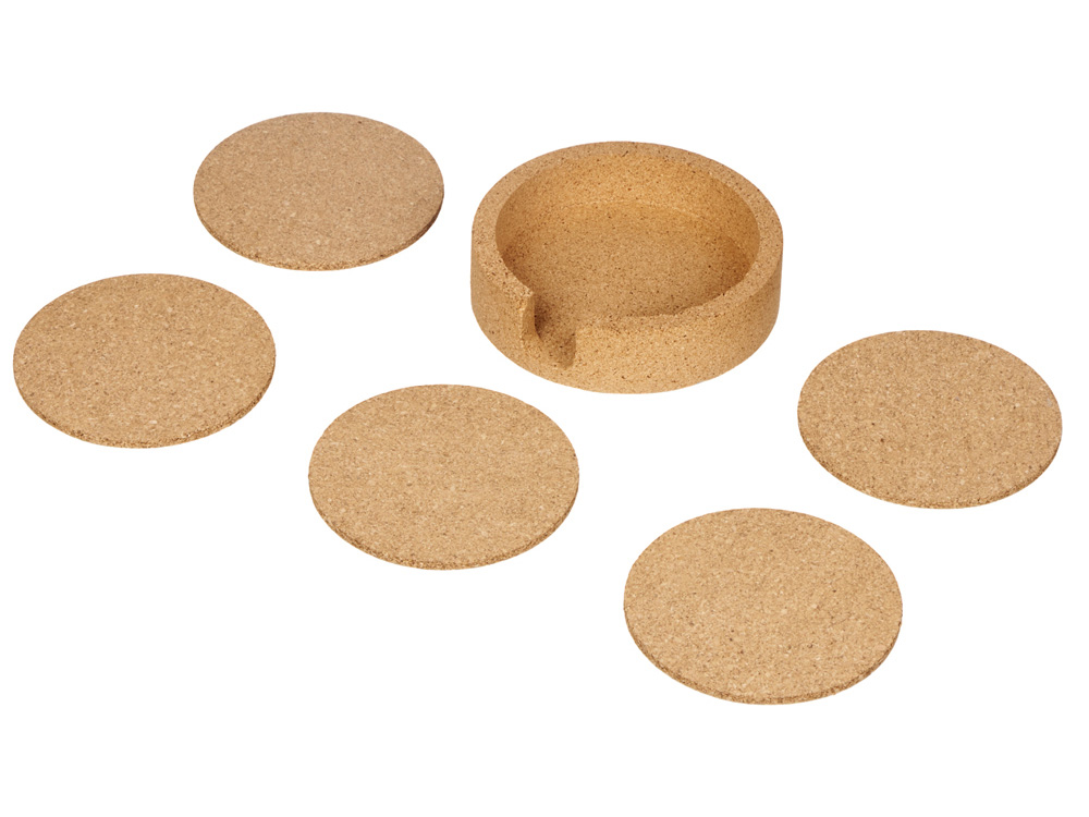 Набор костеров из пробки на подставке из пробки Krock — изображение 8