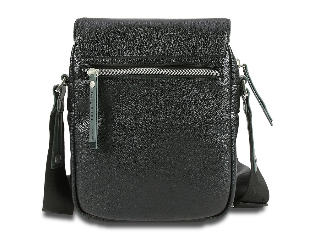 Сумка наплечная BUGATTI Moto D, чёрная, полиуретан, 18х6х25 см, 2 л — изображение 5