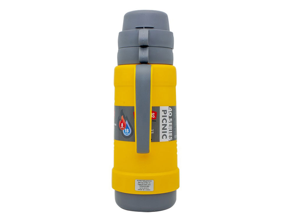 Термос со стеклянной колбой тм THERMOS PICNIC 40 Series Yellow 1,0L — изображение 2