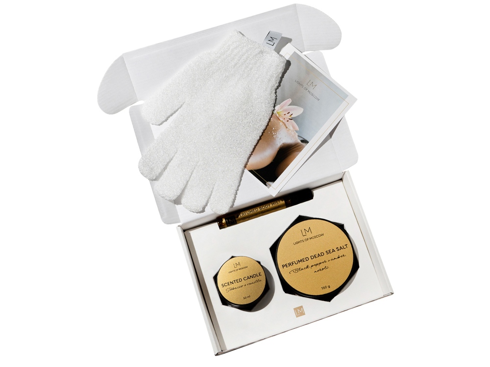 Парфюмированный спа-набор с лого Lights of Moscow, янтарный — изображение 3