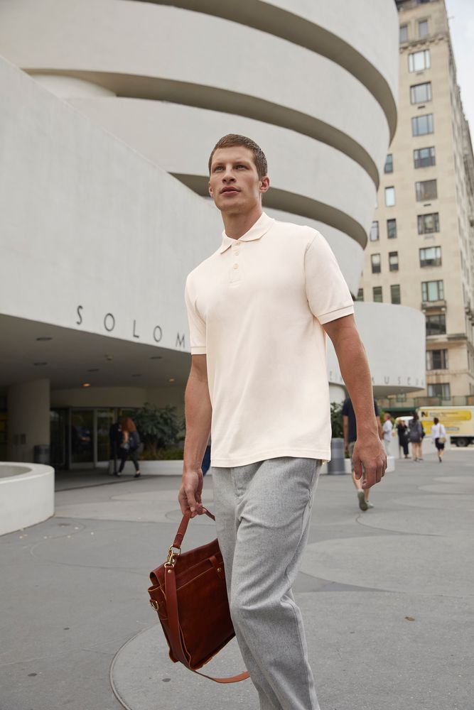 Рубашка поло Heavymill белая — изображение 6