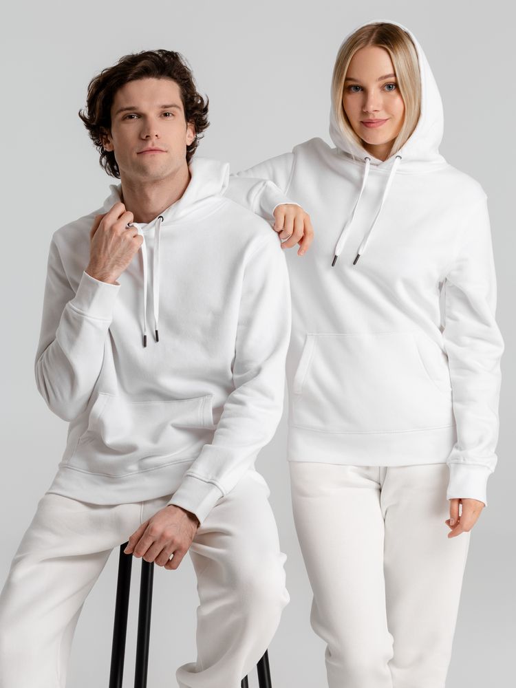 Толстовка с капюшоном унисекс King, белая — изображение 11