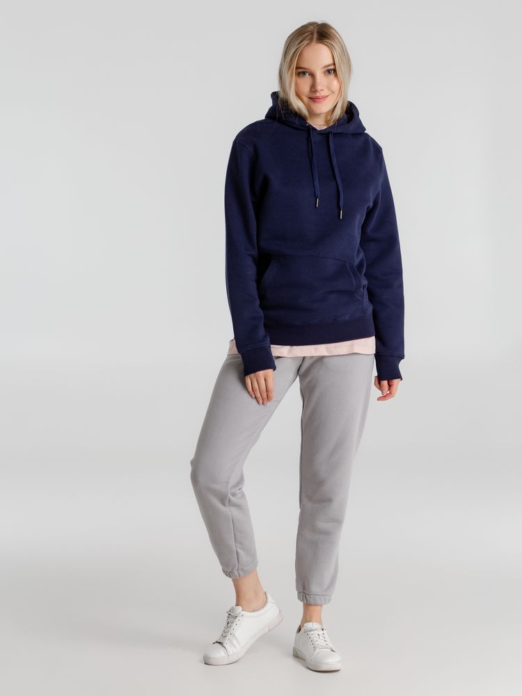 Толстовка с капюшоном унисекс King, темно-синяя — изображение 6