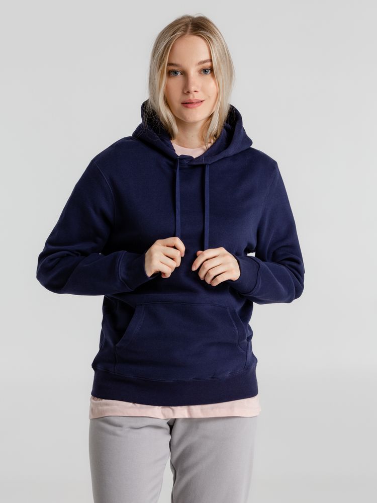 Толстовка с капюшоном унисекс King, темно-синяя — изображение 4