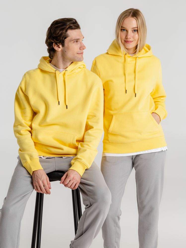 Толстовка с капюшоном унисекс King, желтая — изображение 11