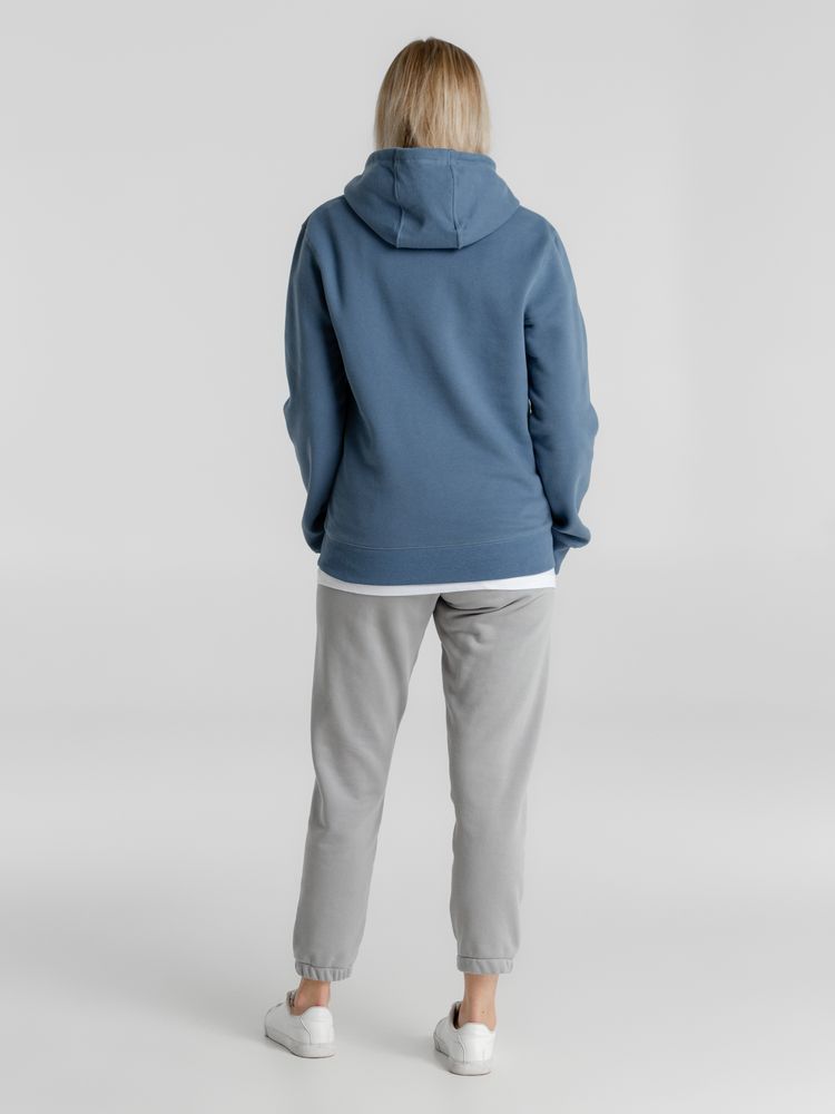 Толстовка с капюшоном унисекс King, серо-синяя — изображение 6