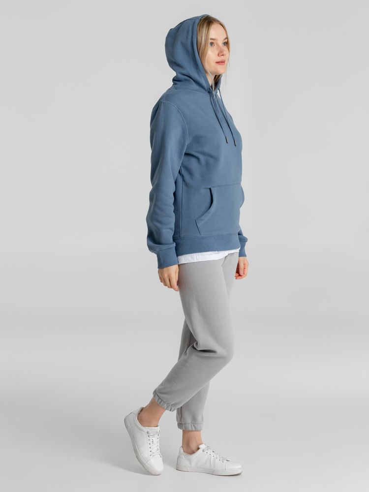 Толстовка с капюшоном унисекс King, серо-синяя — изображение 5