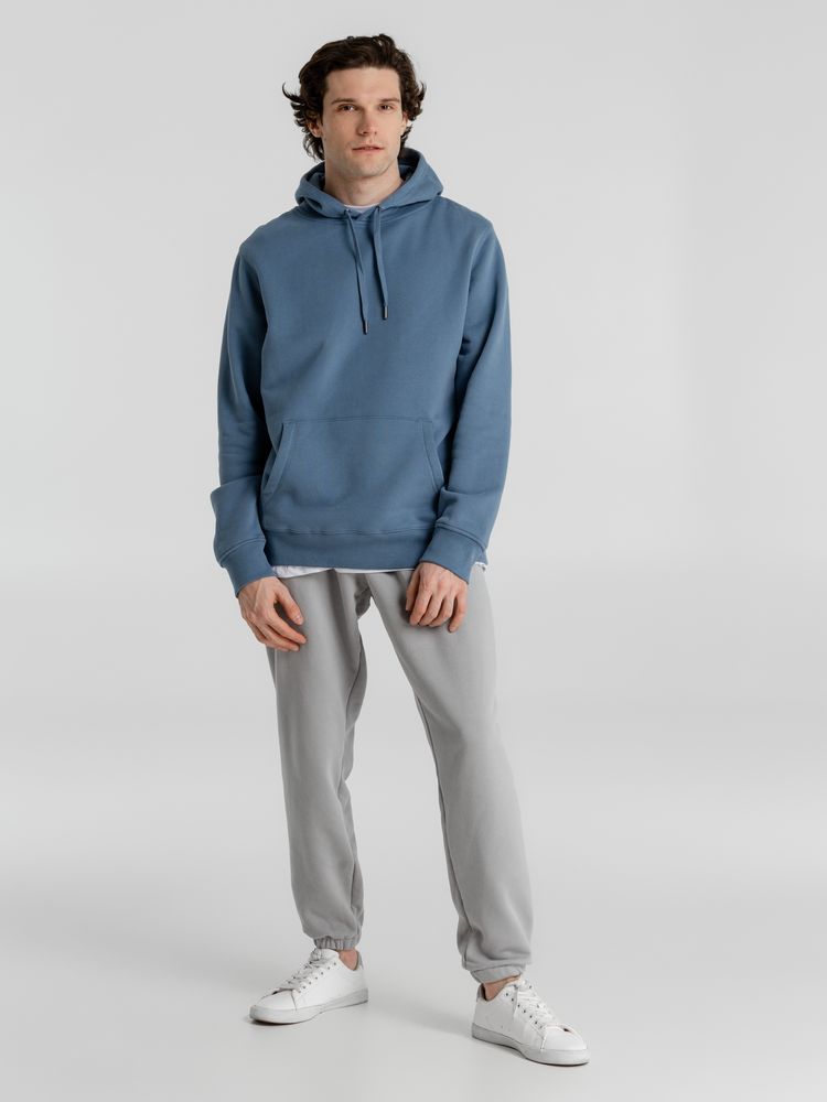 Толстовка с капюшоном унисекс King, серо-синяя — изображение 8