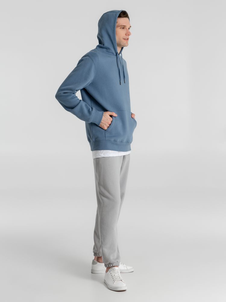 Толстовка с капюшоном унисекс King, серо-синяя — изображение 9