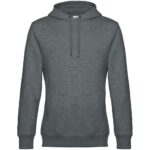 Толстовка с капюшоном унисекс King, темно-серый меланж