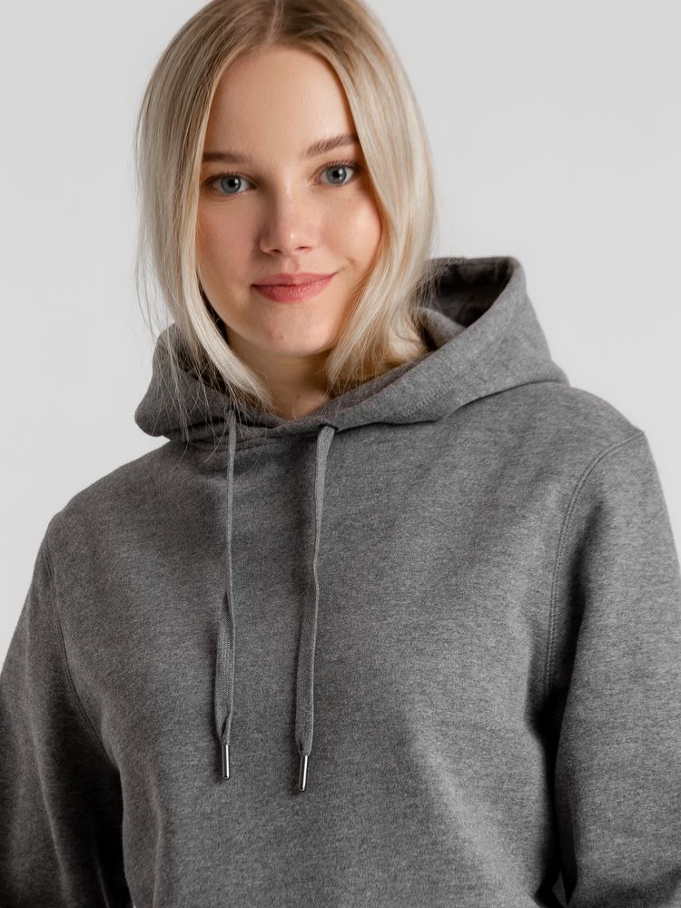 Толстовка с капюшоном унисекс King, темно-серый меланж — изображение 3