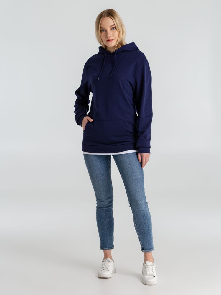 Толстовка с капюшоном унисекс Hoodie, темно-синяя — изображение 8