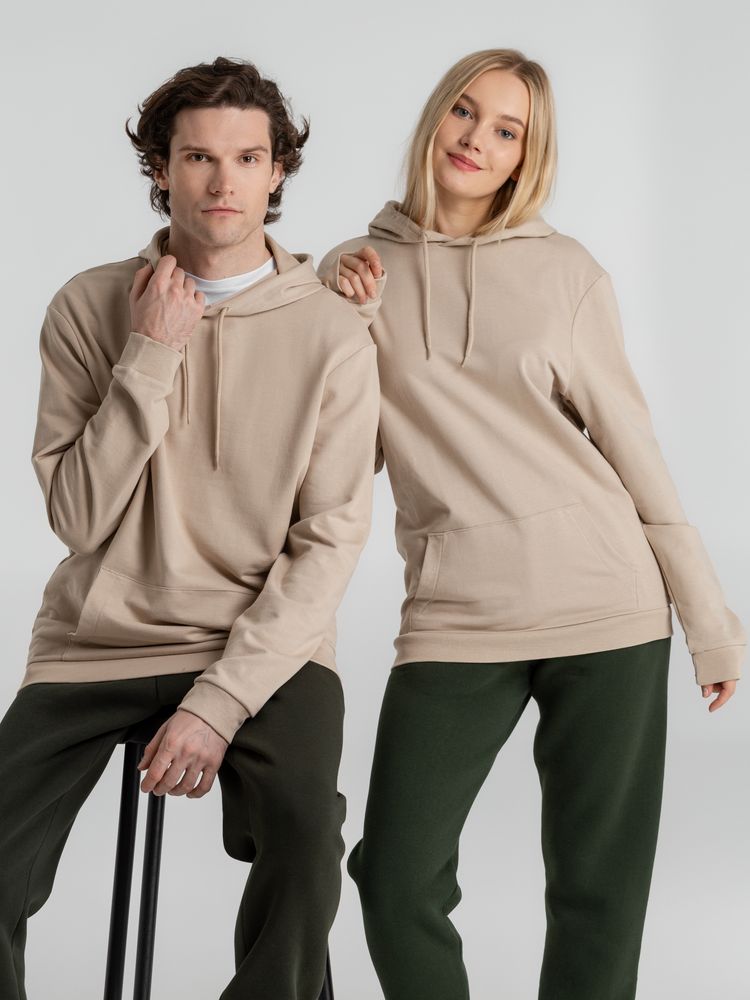 Толстовка с капюшоном унисекс Hoodie, бежевая — изображение 14
